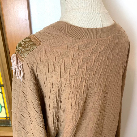 Vintage Western Sweatshirt Sweater with Fringe Studs Smock by Rafael- M - Picture 10 of 11